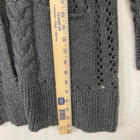 Twin-Set Simona Barbieri Gray Chunky Knit Wool Blend Long Cardigan Medium - Picture 9 of 11